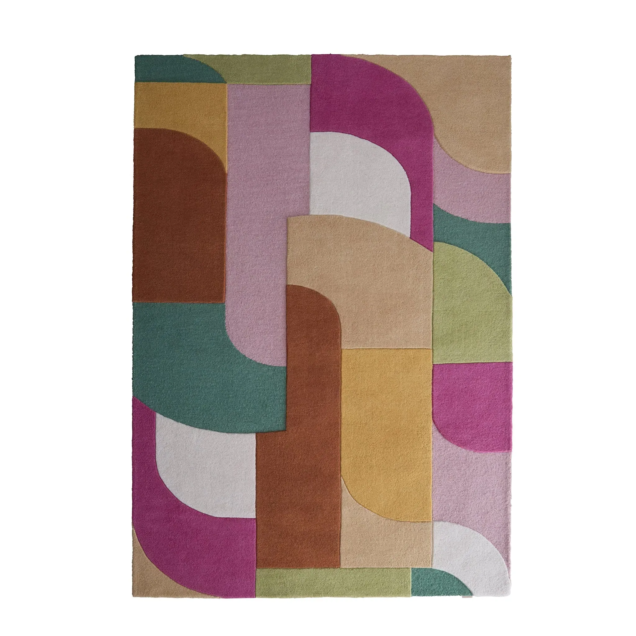 Retro Deco Rug - Pink, Wool