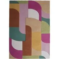 Retro Deco Rug - Pink, Wool