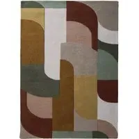 Retro Deco Rug - Tan, Wool