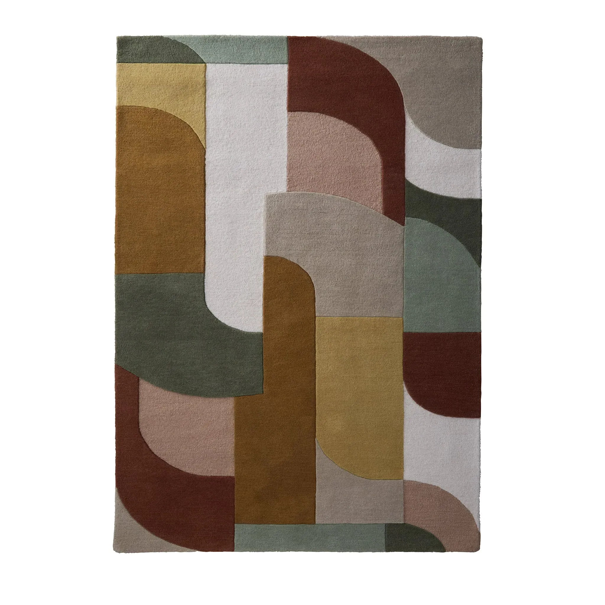 Retro Deco Rug - Tan, Wool