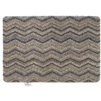 Ribbon Zig Zag Washable Doormat - Grey
