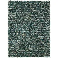 Rocks Shaggy Wool Rug - Blue