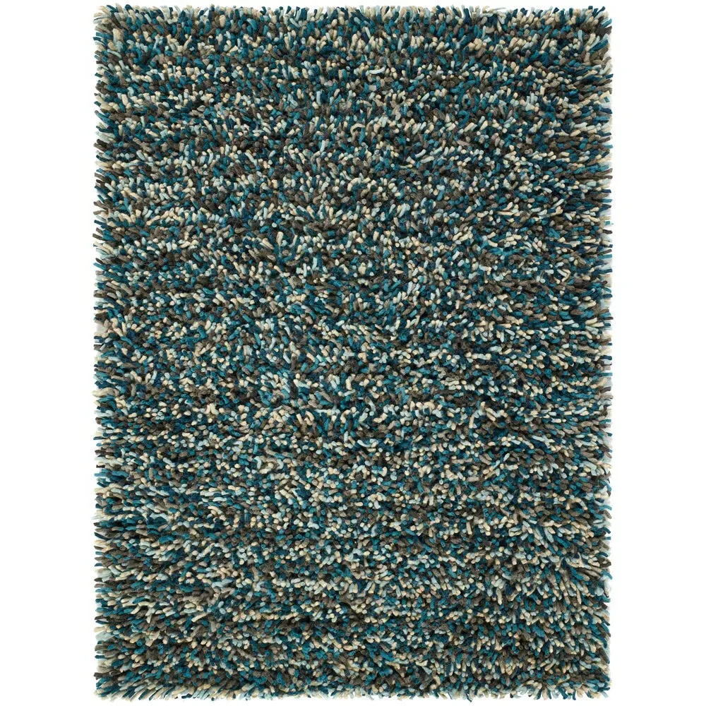 Rocks Shaggy Wool Rug - Blue