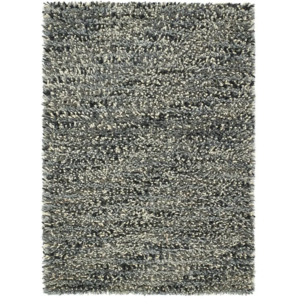 Rocks Shaggy Wool Rug - Grey
