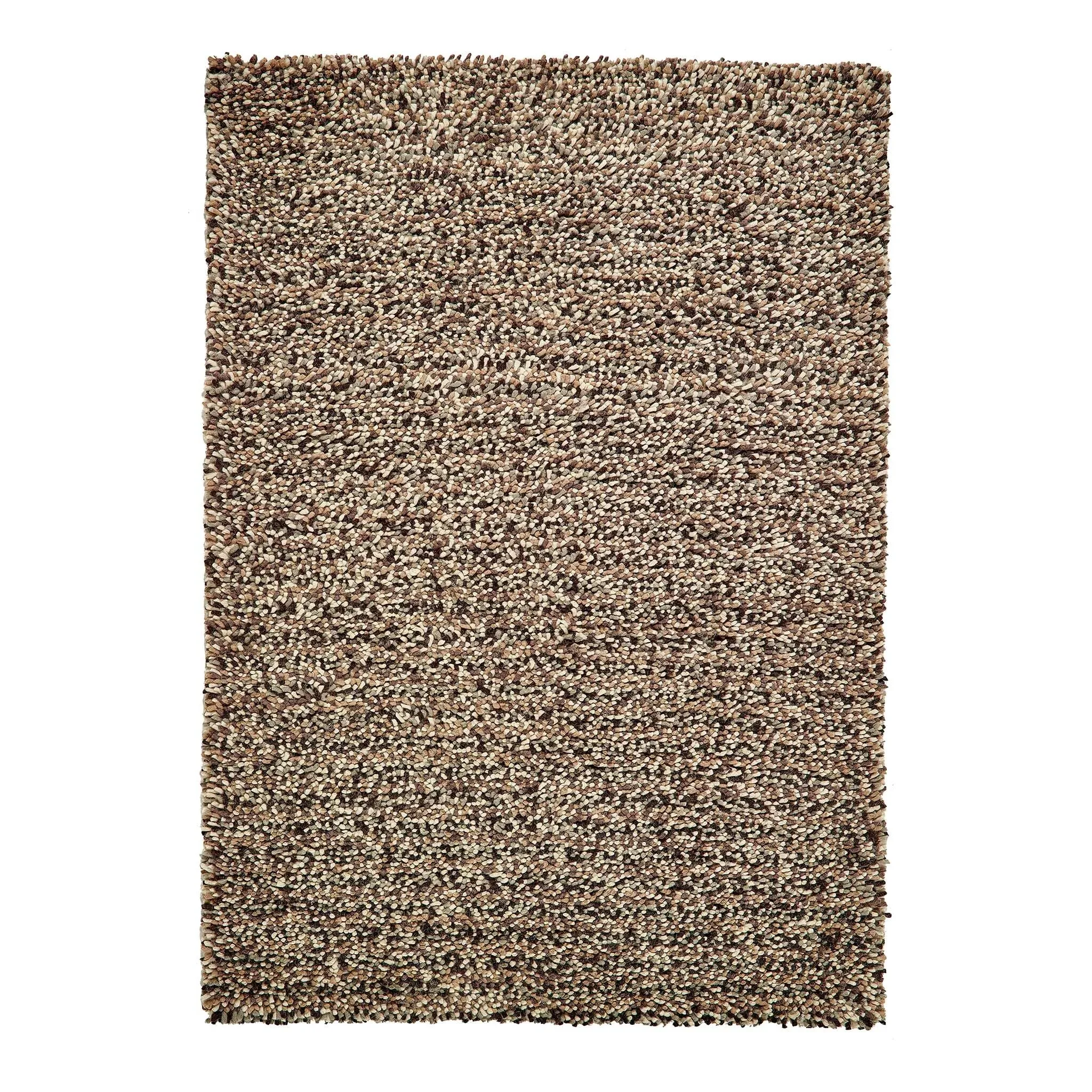 Rocks Shaggy Wool Rug - Natural