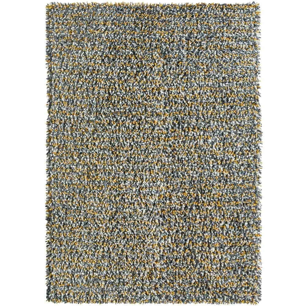 Rocks Shaggy Wool Rug - Ochre