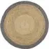 Round Jute Border Rug - Grey, Jute