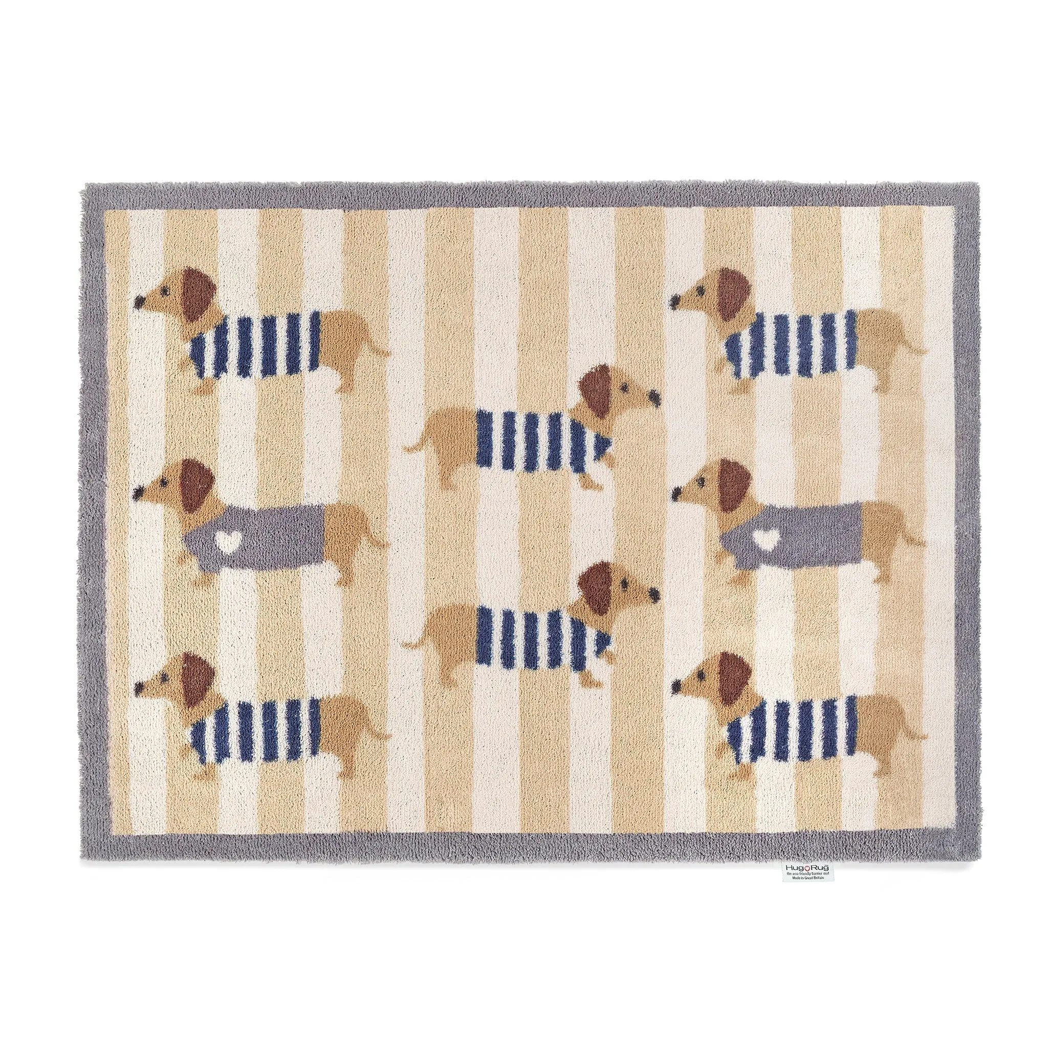 Sausage Dog Washable Doormat - Cream, Beige image