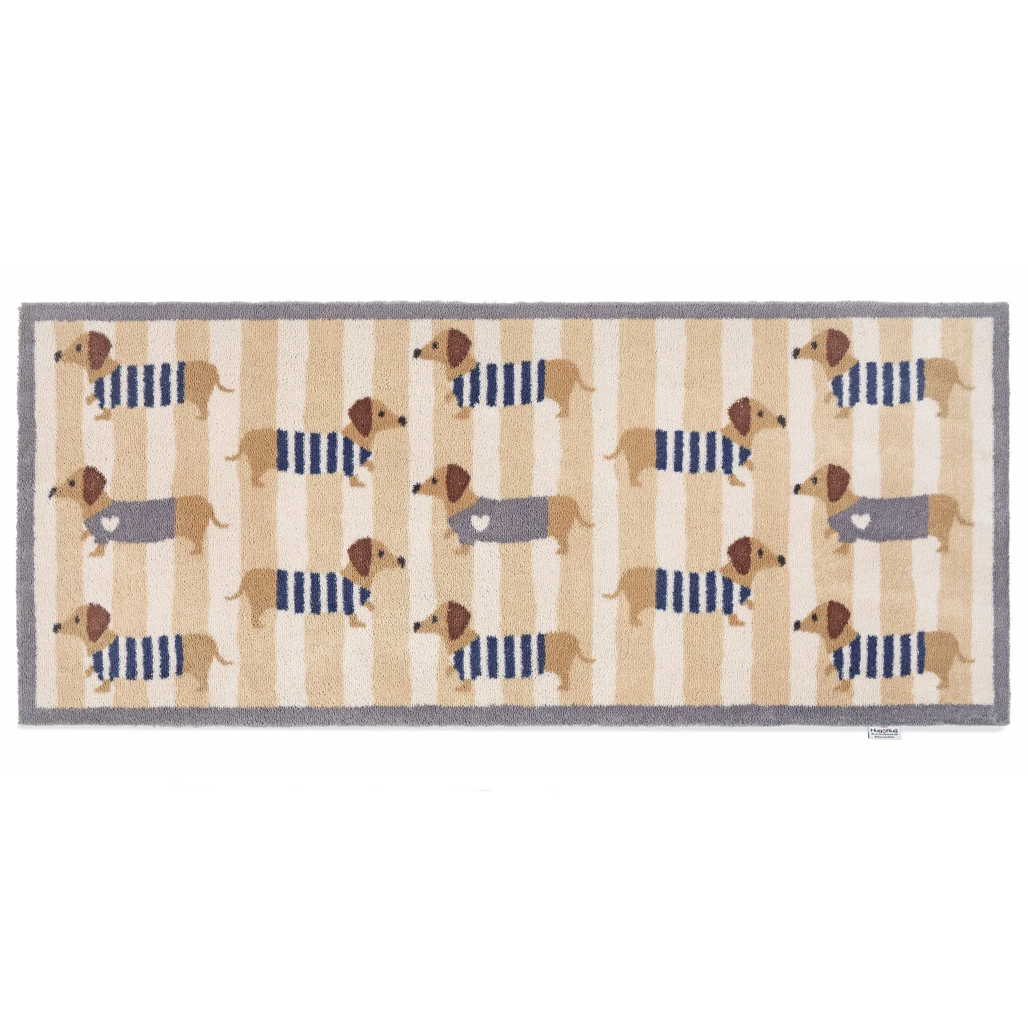 Sausage Dog Washable Runner - Cream, Beige