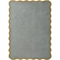 Scalloped Elsie Rug - Duck Egg, Wool