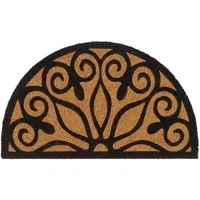 Scroll Semi-Circle Doormat - Black