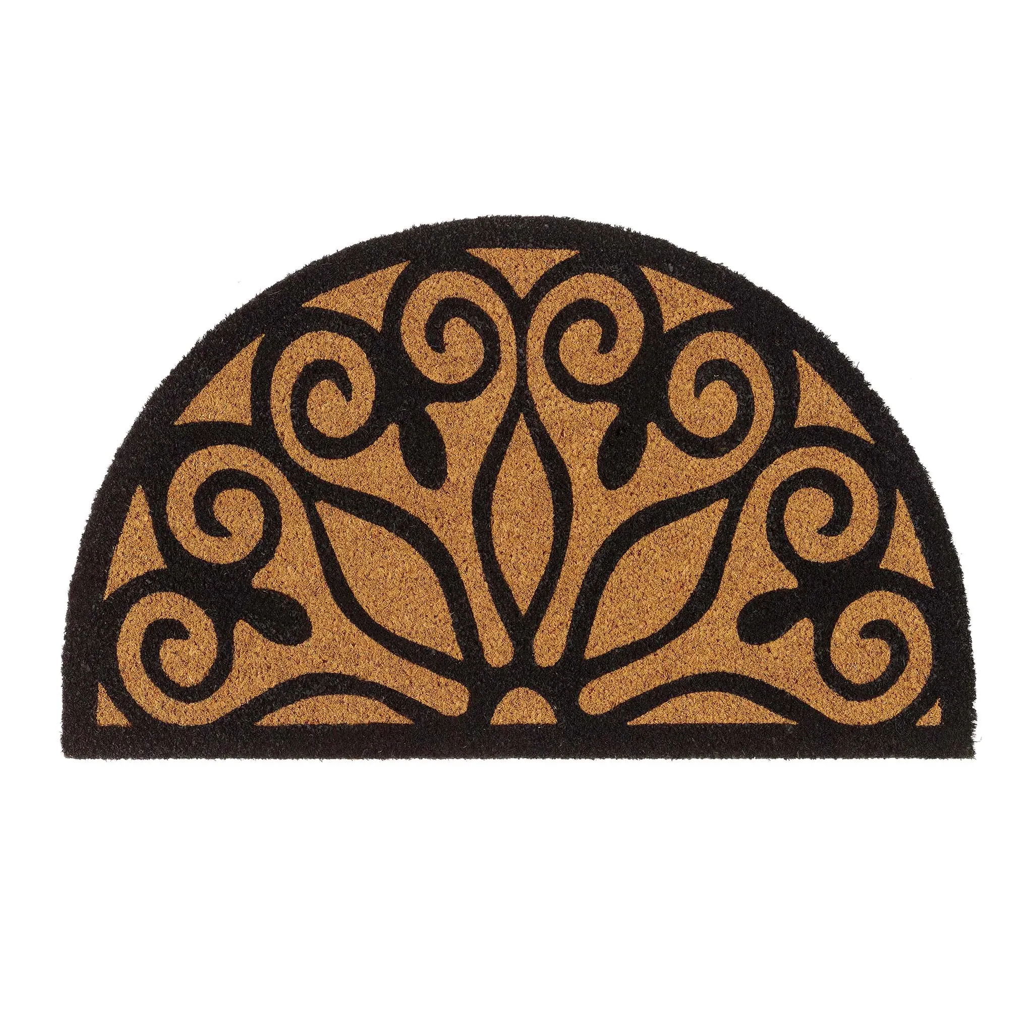 Scroll Semi-Circle Doormat - Black image