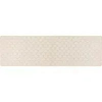 Sculptured Basketweave Runner Rug - Ivory
