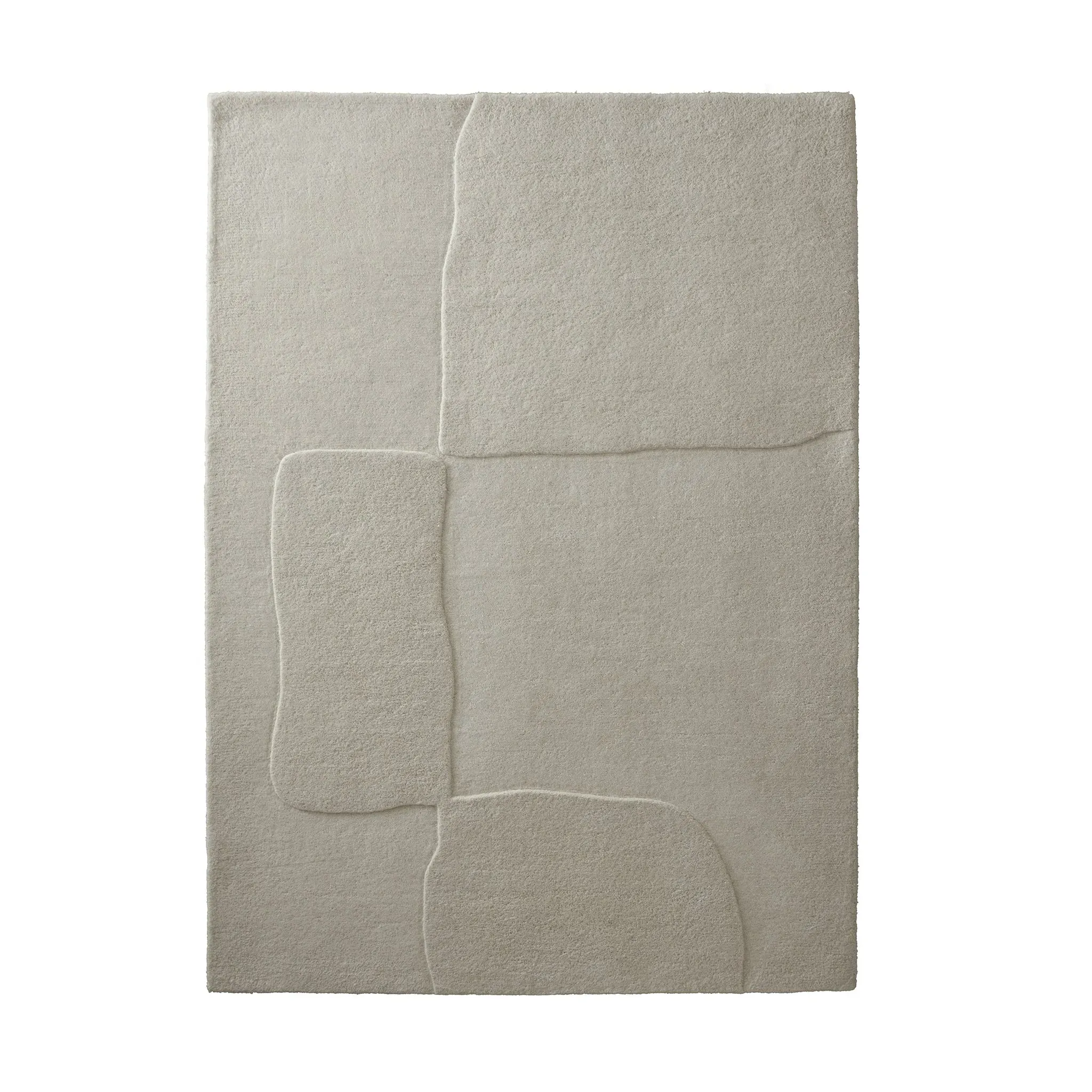 Sculptured Boulder Rug - Cream, Wool