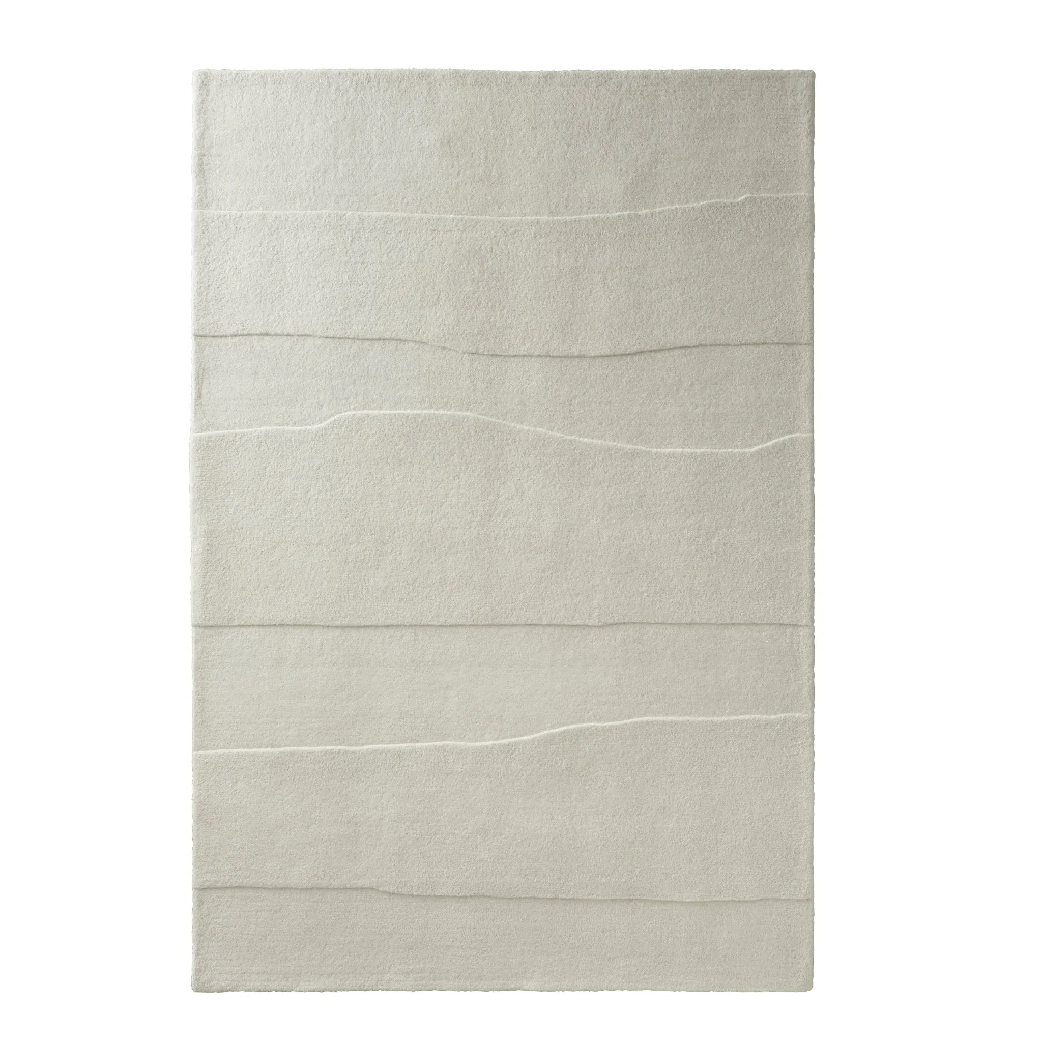 Sculptured Rock Rug - Cream, Wool