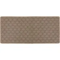 Sculptured Washable Basketweave Rug Runner - Mink