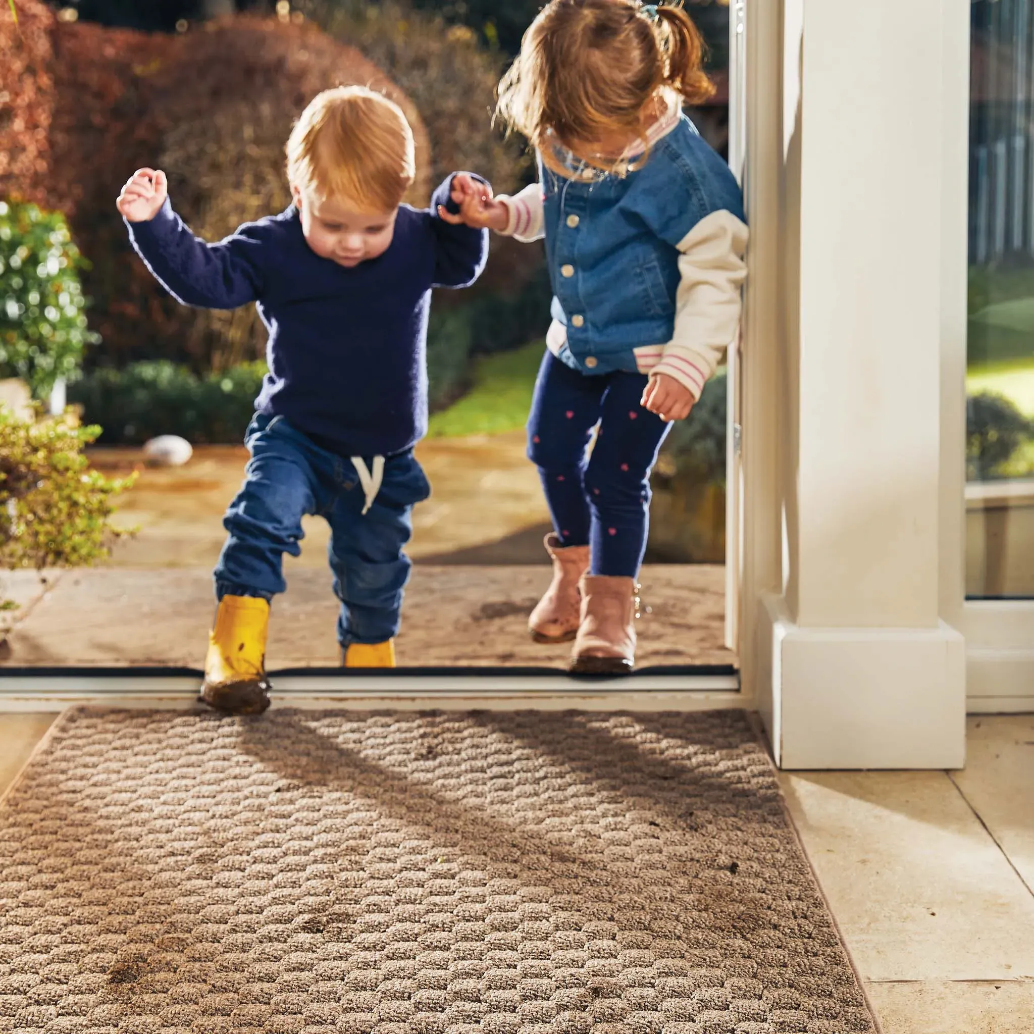 Sculptured Washable Honeycomb Rug - Mink