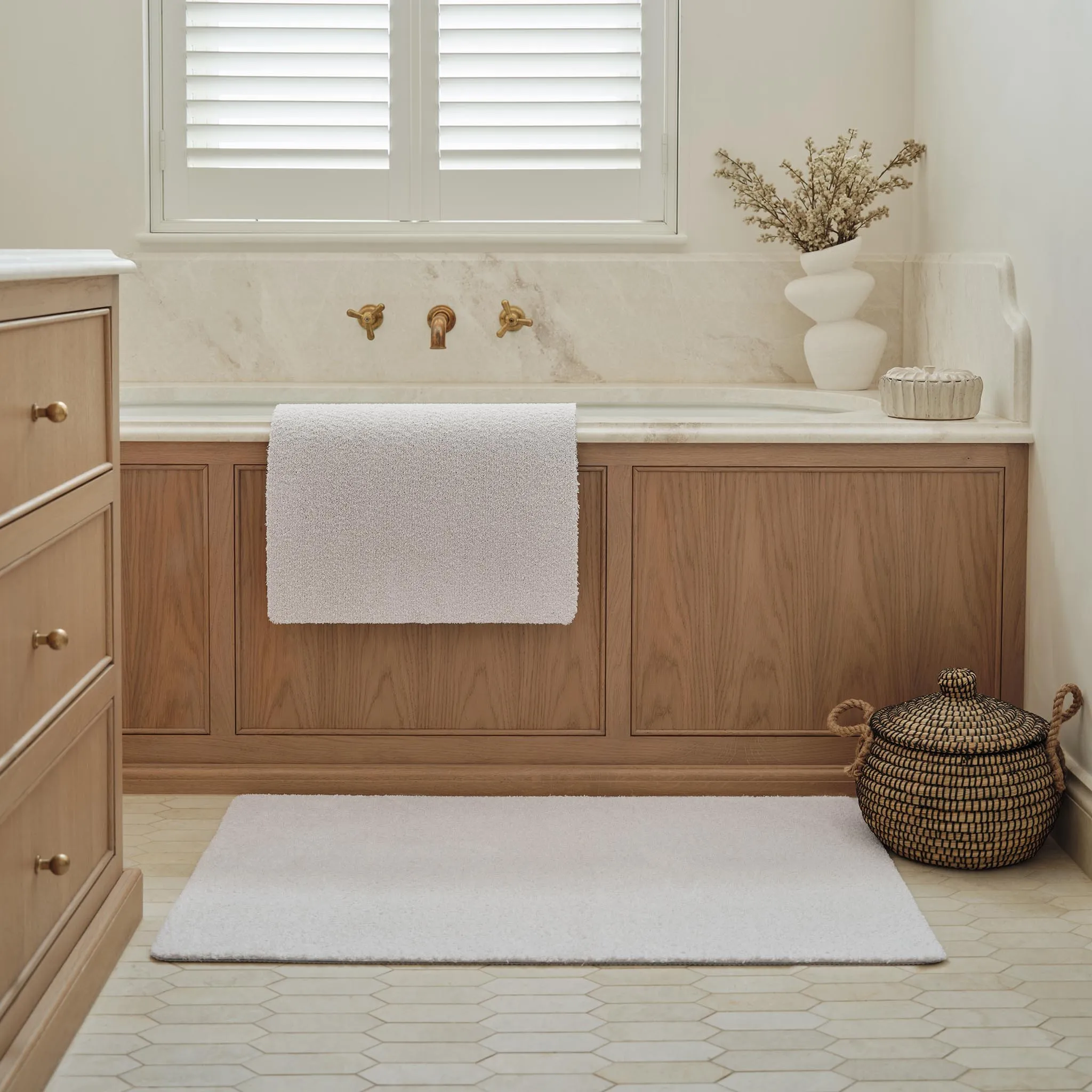 Hug Rug Sense Bath Mat - Cream, Recycled PET product