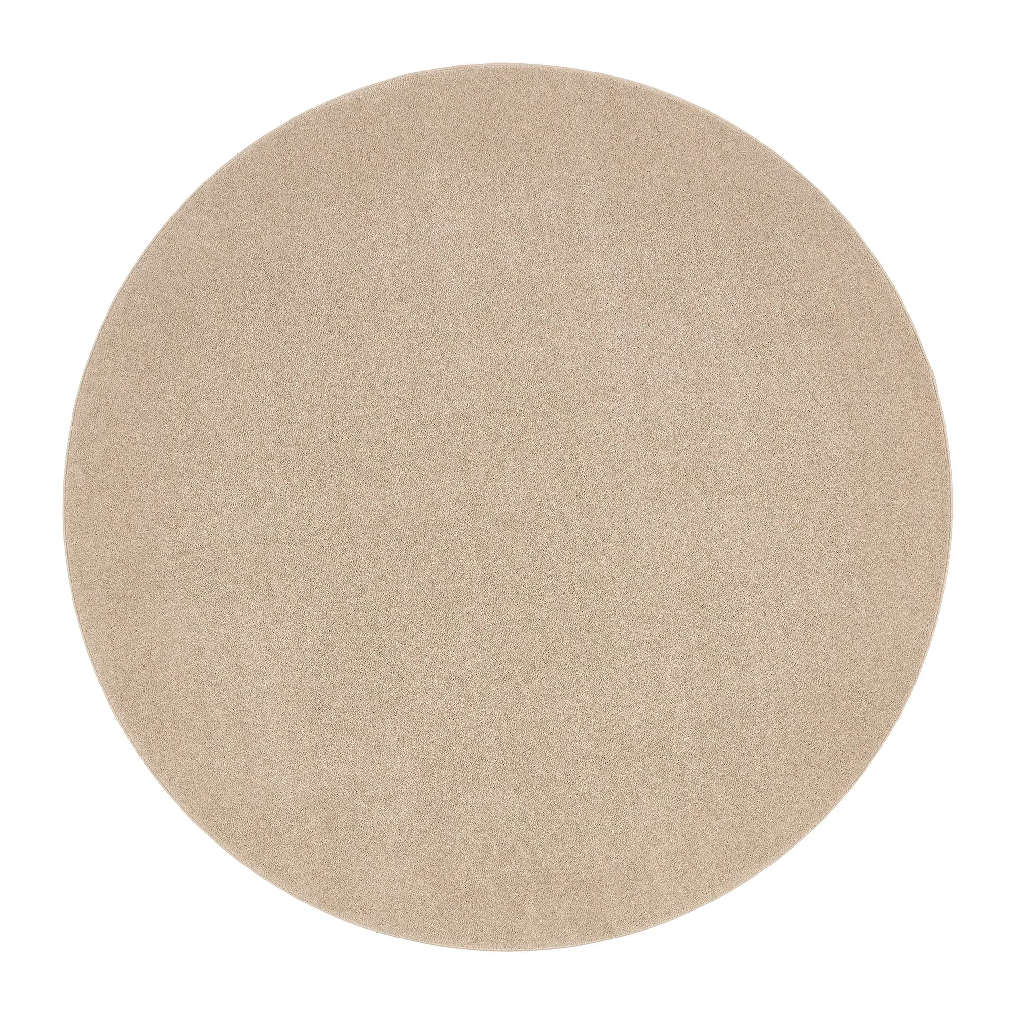 Sense Round Washable Rug - Beige, Recycled PET