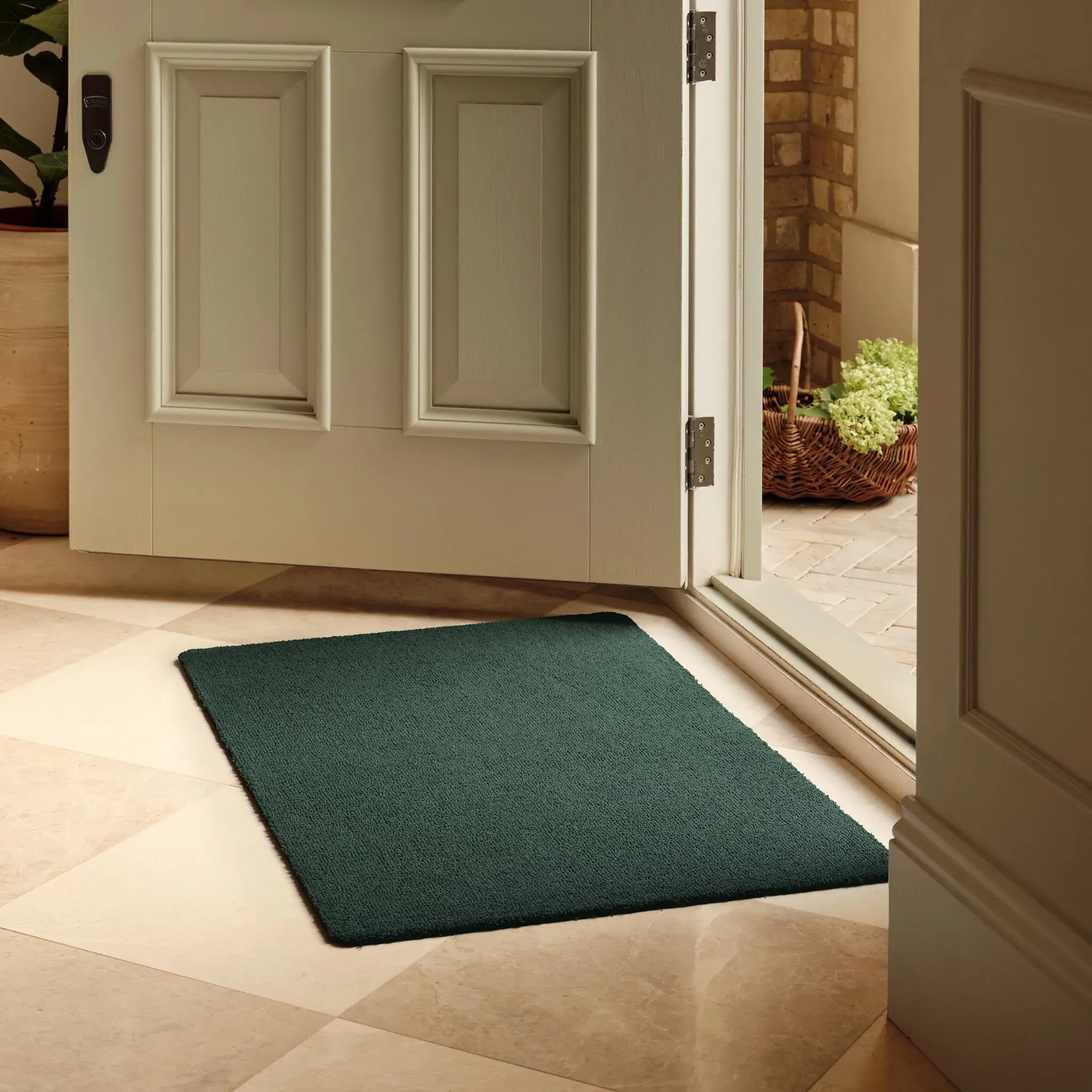 Hug Rug Sense Washable Doormat - Forest Green, Recycled PET product
