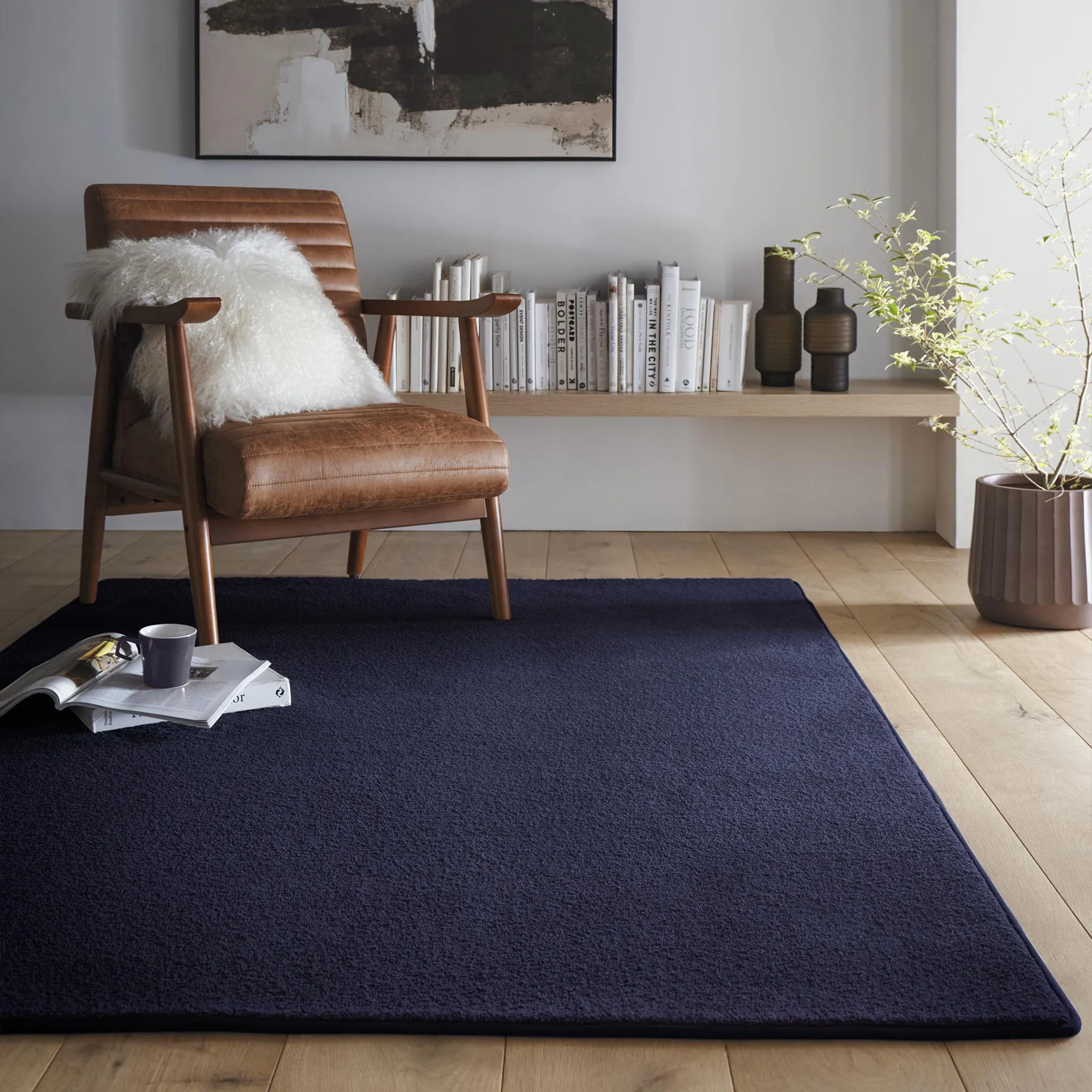 Hug Rug Sense Washable Rug - French Navy Blue, Recycled PET product