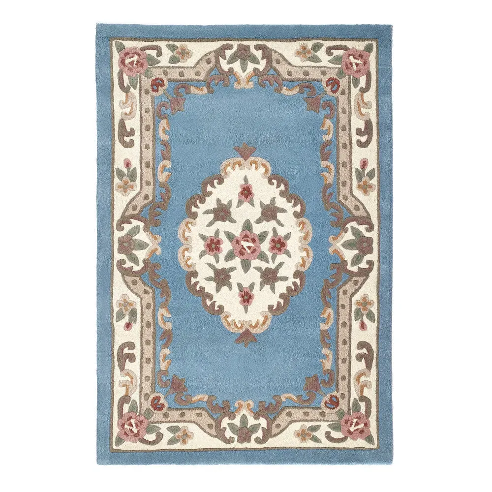 Shensi Aubusson Rug - Blue, Wool