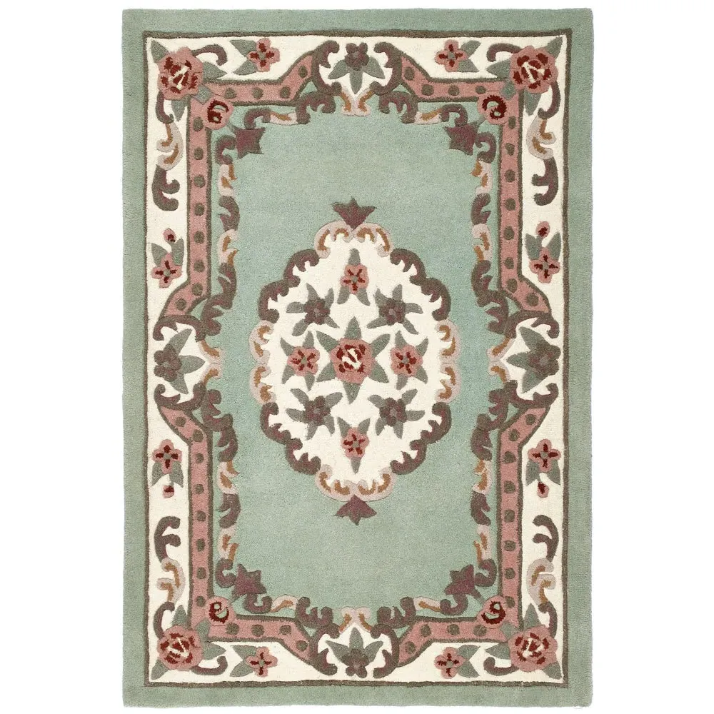 Shensi Aubusson Rug - Green, Wool
