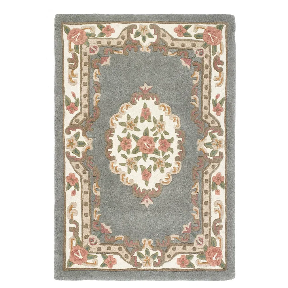 Shensi Aubusson Rug - Grey, Wool