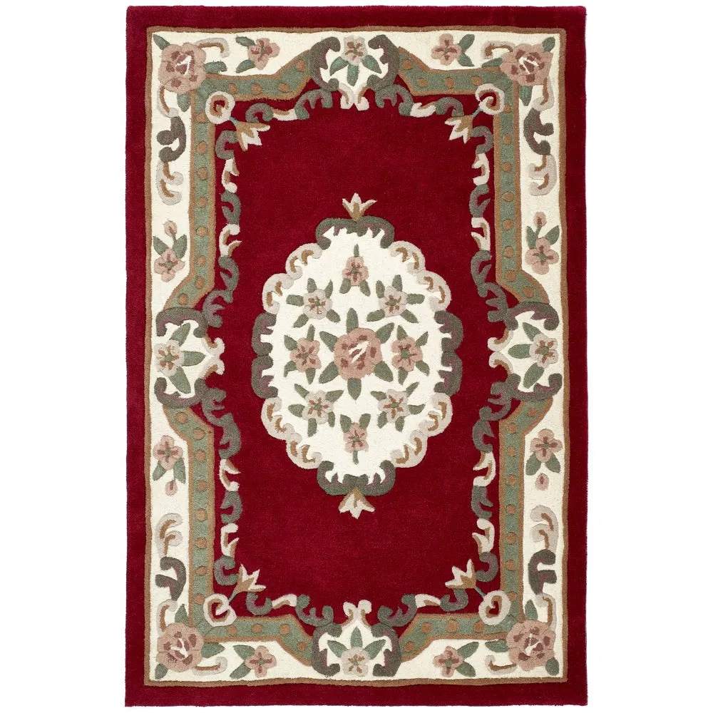 Shensi Aubusson Rug - Wine, Wool