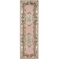 Shensi Aubusson Runner Rug - Pink, Wool