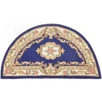 Shensi Half Moon Aubusson Rug - Navy Blue, Wool
