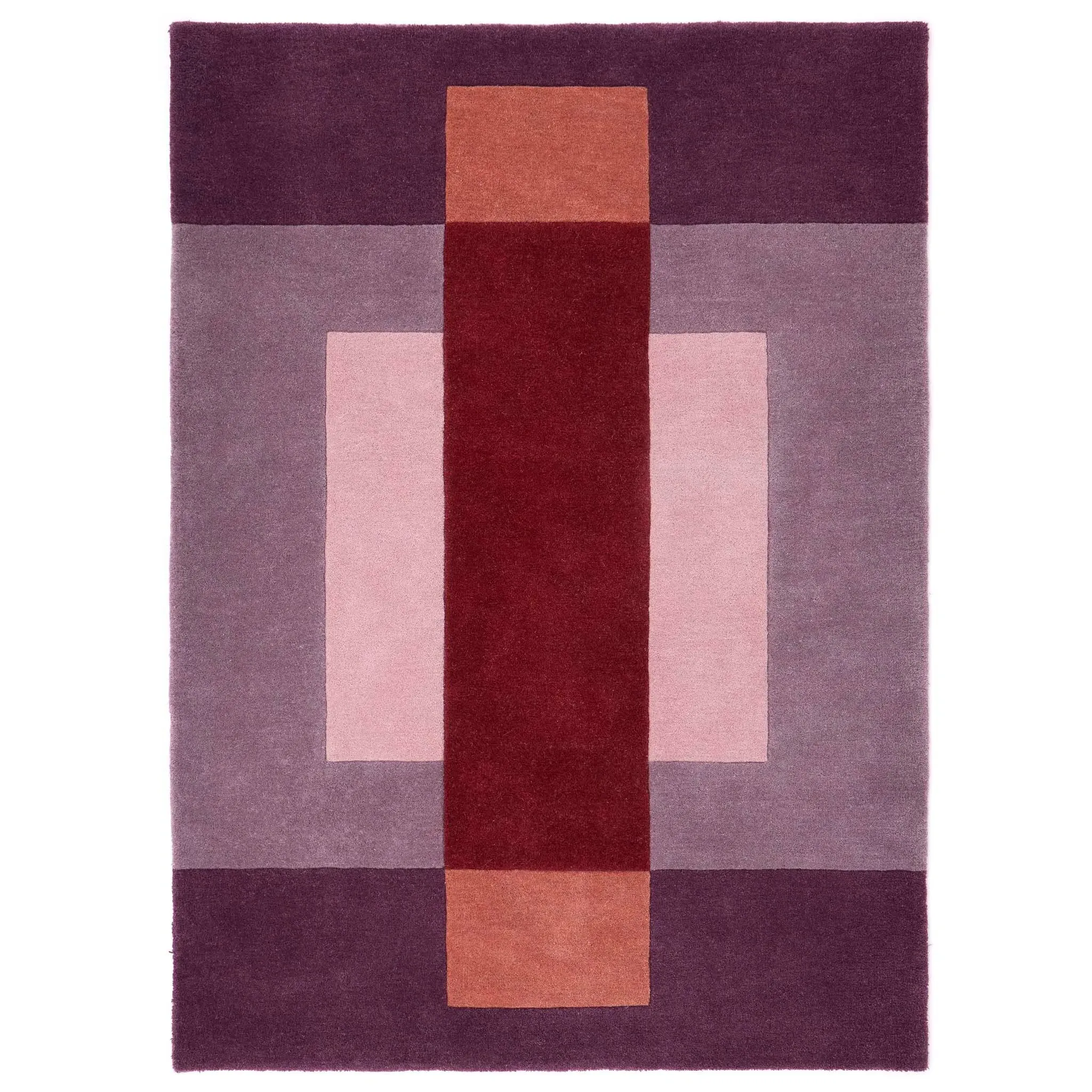 Sienna Block Rug - Rich Reds, Wool image