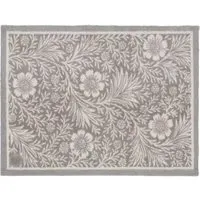 Soft Florals Washable Doormat - Light Grey