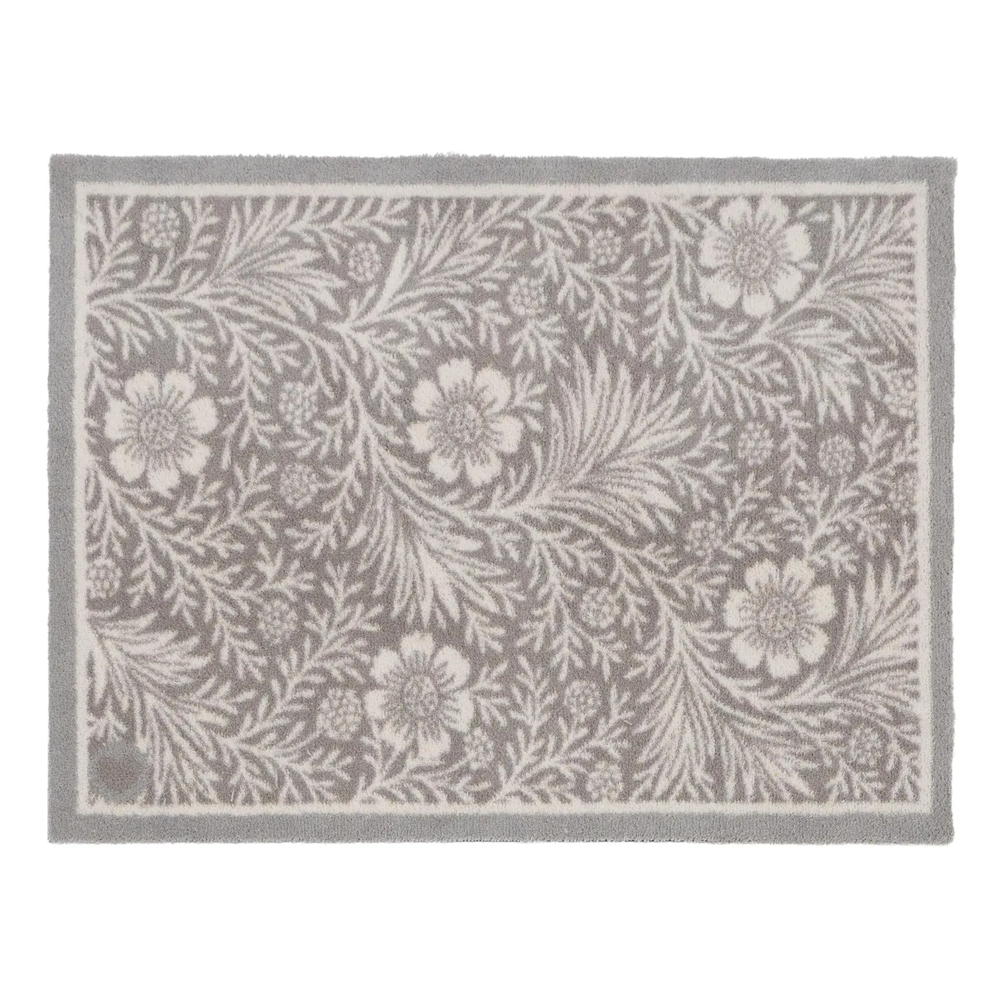 Soft Florals Washable Doormat - Light Grey image