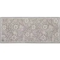 Soft Florals Washable Runner - Light Grey