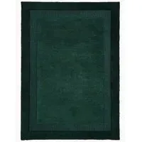 Stacked Borders Rug - Dark Green, Wool