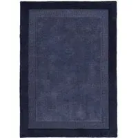 Stacked Borders Rug - Evening Blue, Wool