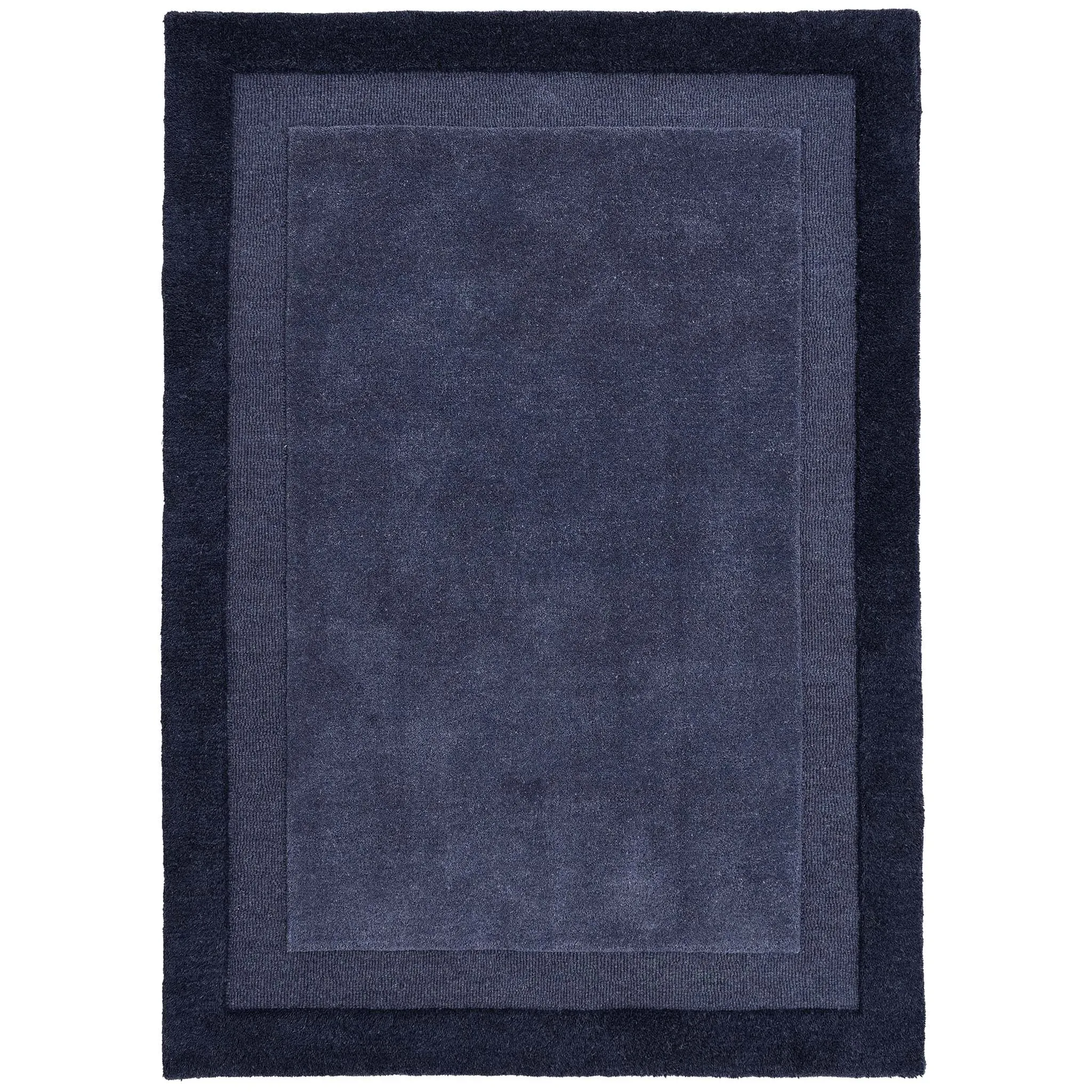 Stacked Borders Rug - Evening Blue, Wool image