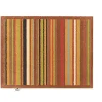 Stripe 70 Washable Doormat - Red/Brown