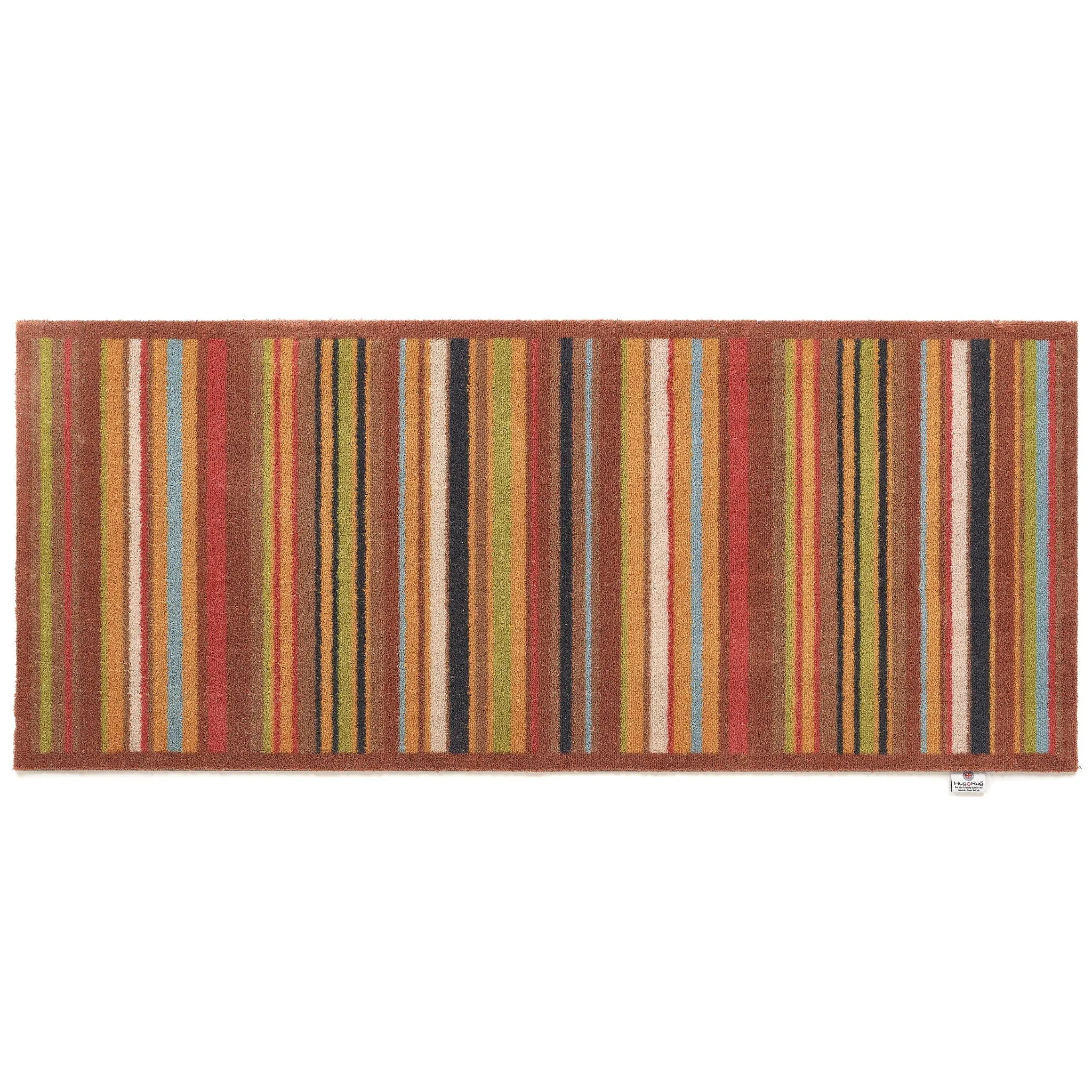 Stripe 70 Washable Runner - Red/Brown