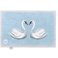 Swan 1 Bath Mat - Blue