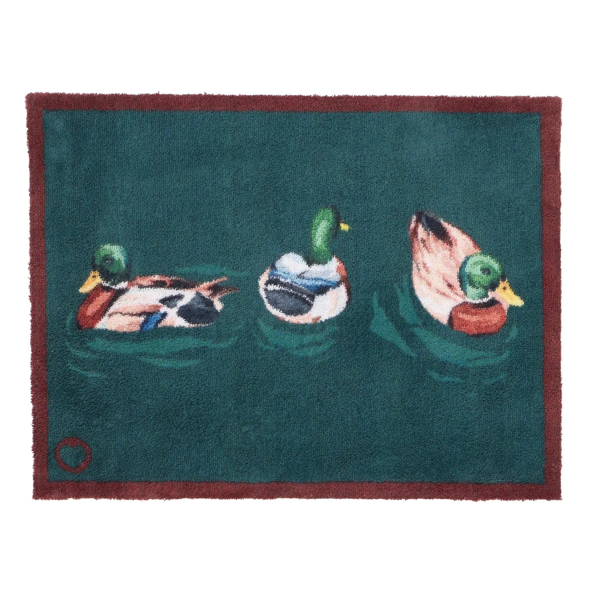 Swimming Ducks Washable Doormat - Teal image