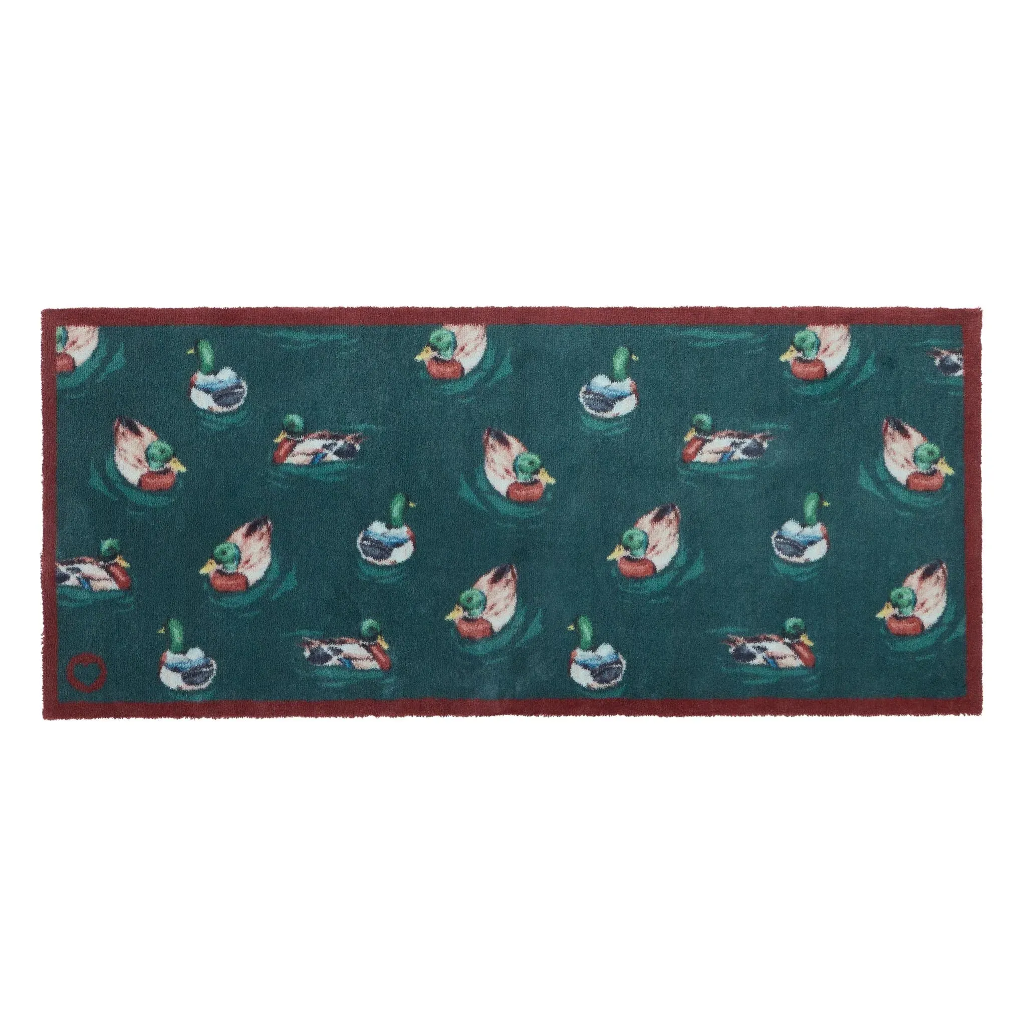 Swimming Ducks Washable Runner - Teal