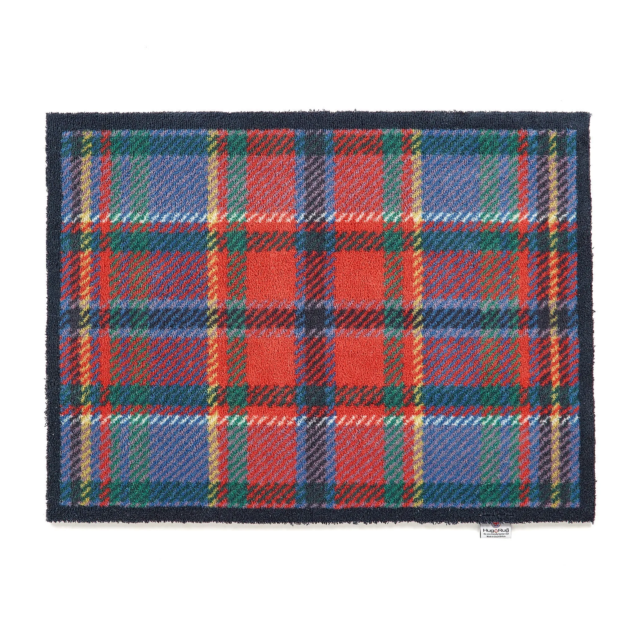 Tartan Washable Doormat 50x75cm - Red/Blue image