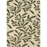 Trailing Leaf Rug - Green, Wool