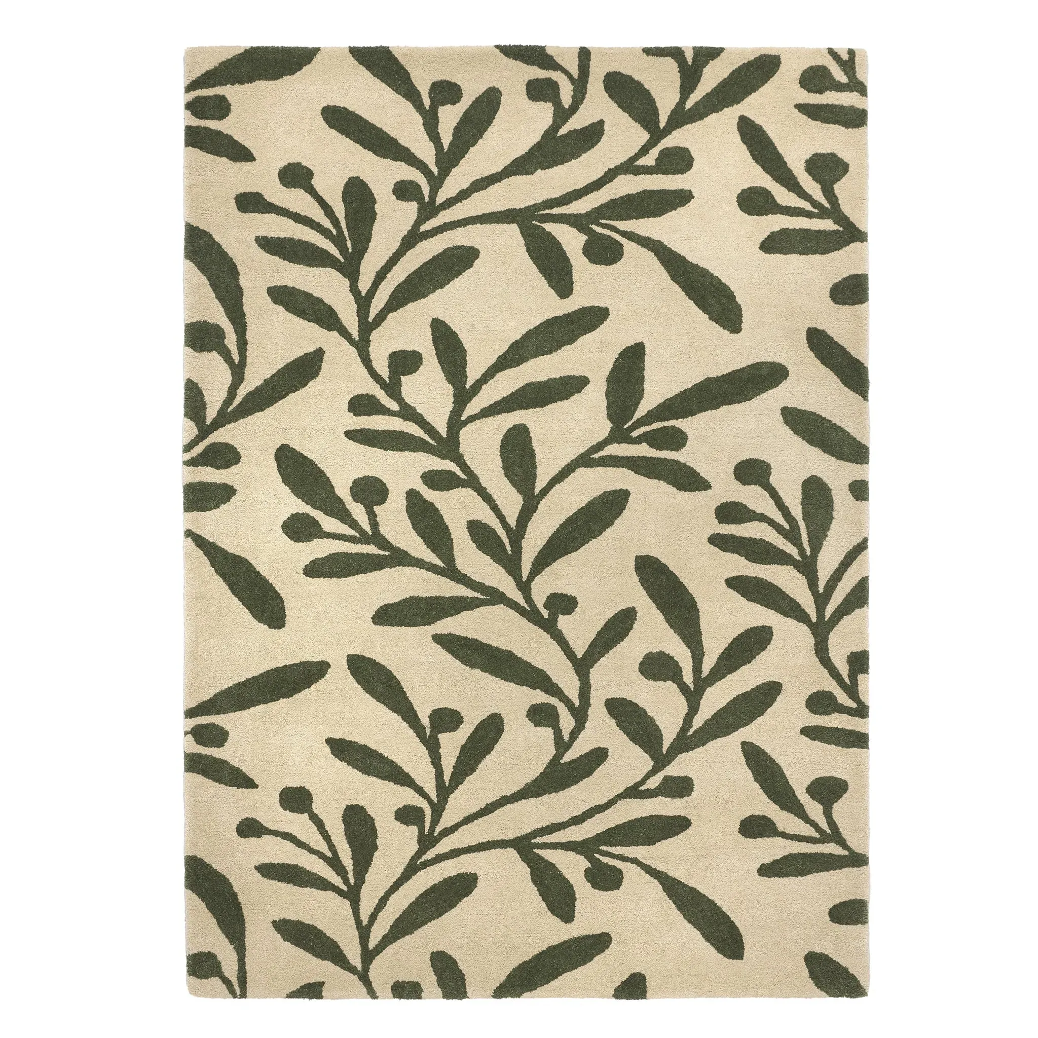 Trailing Leaf Rug - Green, Wool image