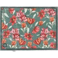 Tumbling Tulips Washable Doormat - Teal