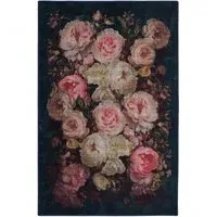 Twilight Garden Washable Rug - Black, Recycled Polyester