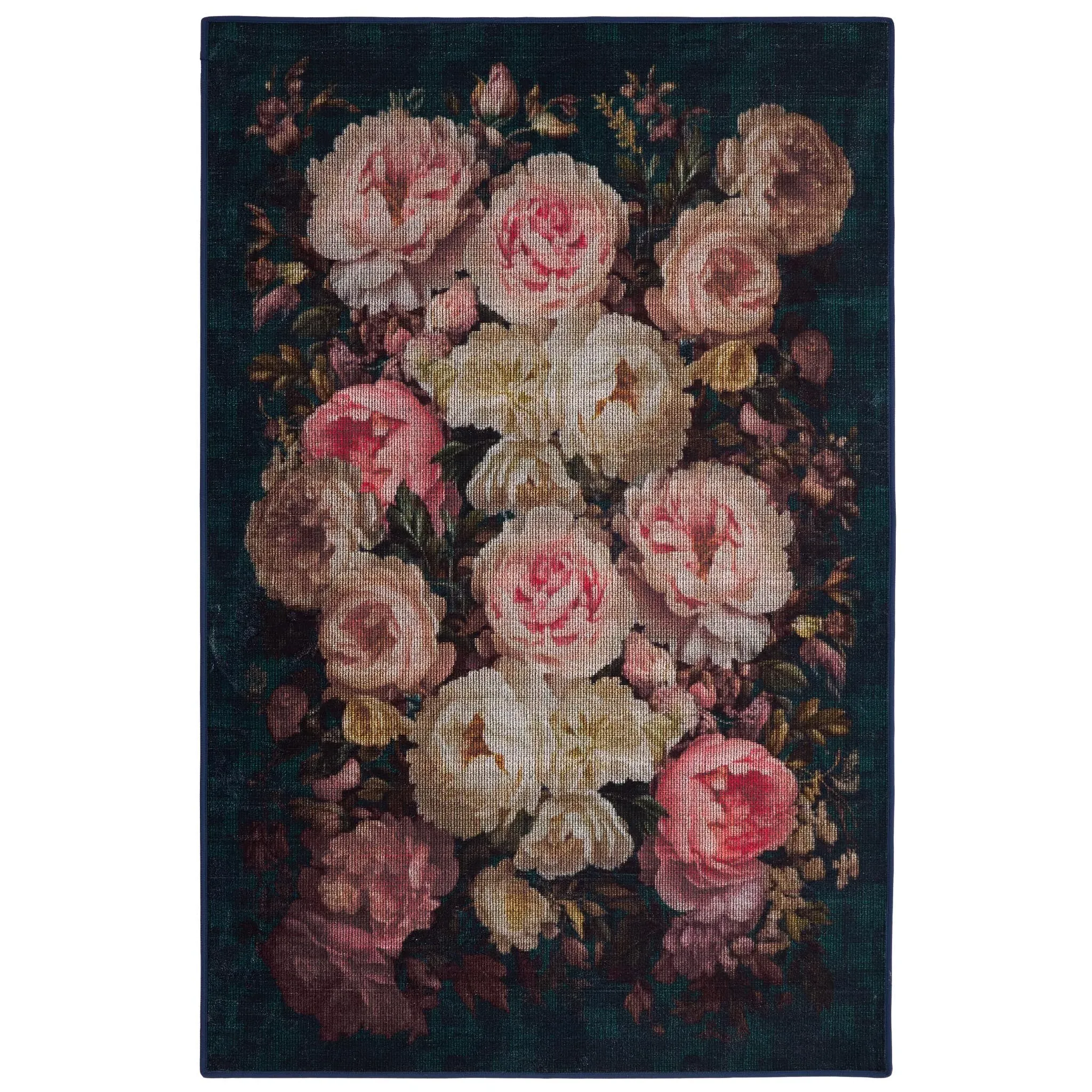 Twilight Garden Washable Rug - Black, Recycled Polyester