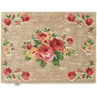 Vintage Rose Washable Doormat - Beige